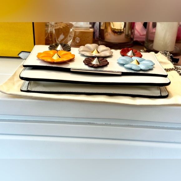 Fendi Calfskin Nappa Floral Wallet On A Chain - Picture 10 of 14